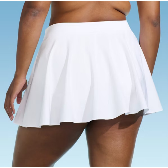 Lands' End White Tiered Ruffle Swim Skirt - Medium - NWT White - Picture 2 of 6